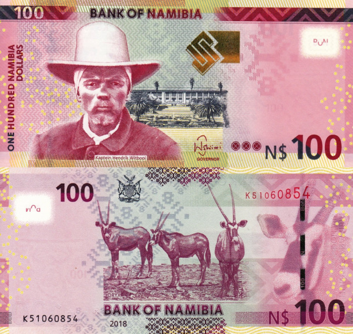 NAMIBIA 100 dollars 2018 UNC!!!