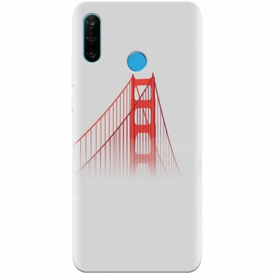 Husa silicon pentru Huawei P30 Lite, Red Bridge In Clouds foto