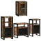 vidaXL Set de mobilier pentru baie cu ușă 4 pcs Lemn recuperat solid 3305699