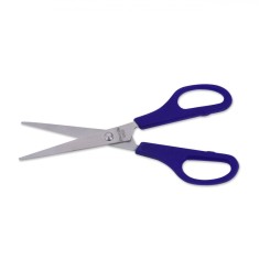 Foarfecă Birou, 16.5cm, V&acirc;rf Ascuțit, M&acirc;ner Moale, Albastru