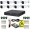 Kit supraveghere Dahua 8 camere 8MP 4K IR 40m, DVR 8 canale 8MP 4K Functii AI, accesorii + Autocolant Rovision SafetyGuard Surveillance