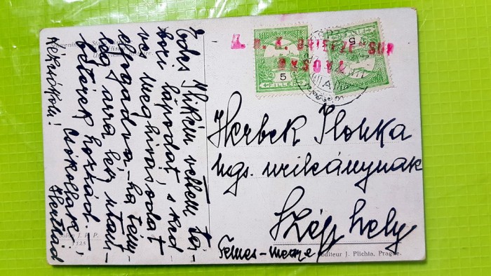 E899-I- ORSOVA cu cenzura militara veche Feldpost interbelica carte postala.