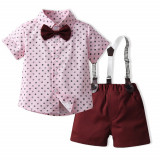 Costum elegant pentru baietei - Pink (Marime Disponibila: 12-18 luni (Marimea, Superbaby