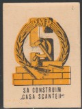 1949 Romania - Vigneta de propaganda comunista Sa construim Casa Scanteii, Istorie, Nestampilat