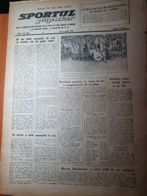 sportul popular 5 aprilie 1954-flamura rosie arad pe primul loc,flacara ploiesti foto