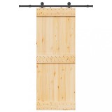 vidaXL Ușă glisantă cu set de feronerie 80x210 cm, lemn masiv de pin