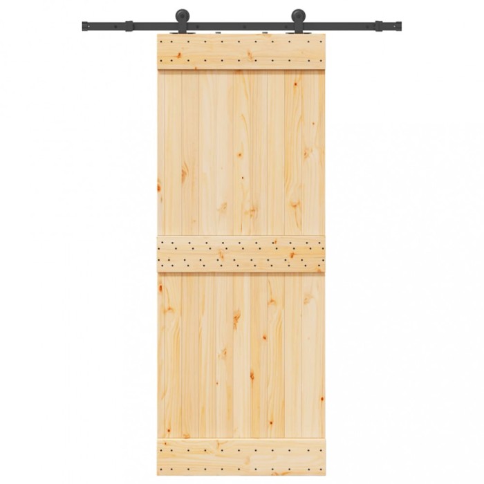 Ușă glisantă cu set de feronerie 80x210 cm, lemn masiv de pin