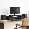 VidaXL Suport monitor cu depozitare, negru, 70x27x15cm, lemn prelucrat
