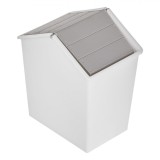Coș de Gunoi, Model Casă, Capac Rotativ, Plastic, Culoare Alb, Capacitate 1.1L, Oem