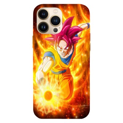 Husa compatibila cu Apple iPhone 14 Plus model Super Saiyan God Goku, Silicon, TPU, Viceversa foto