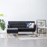 vidaXL Canapea formă L, material textil, 171,5x138x81,5 cm, gri &icirc;nchis