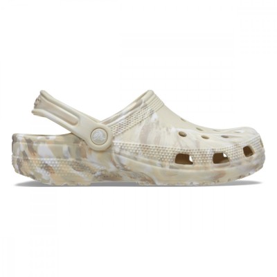 Saboți Crocs Classic Marbled Clog Bej - Bone/Multi foto