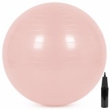 Minge fitness antiderapanta 65 cm cu pompa inclusa, roz pudrat