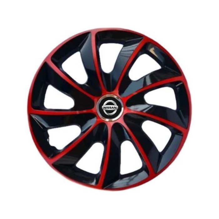 Set 4 Capace Roti 17 inchi, Stig Rosu-Negru, Compatibil cu Nissan