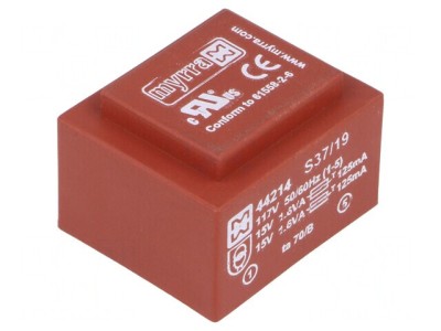 Transformator &amp;icirc;ncapsulat 3,2VA 117V 15V 15V 107mA 107mA foto