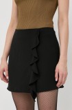 Armani Exchange fusta culoarea negru, mini, evazati