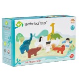 Corabia cu animalute, din lemn premium - The Friend Ship - 12 piese - Tender Leaf Toys