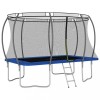 Trambulina Dreptunghiulara vidaXL 335x244 cm, Plasa Siguranta, Scara, Copertina, 150 kg, Albastru/Gri/Negru