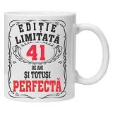 Cana alba personalizata &quot;editie limitata - perfecta&quot;, 41 ani, INOVATIX&reg;️. 330ml