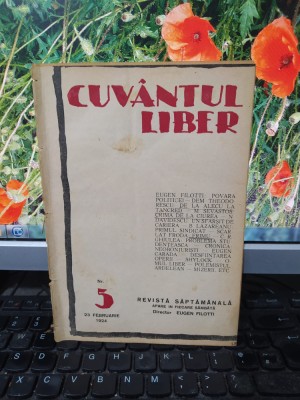 Cuv&amp;acirc;ntul liber, seria II, anul I, nr. 5, 23 februarie 1924, București, 183 foto