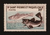Saint-Pierre et Miquelon 1957 - Tematică "Codul de Atlantic / Pescuitul de Cod" (0.40 Fr. Bicoloră - Gravură P. Munier) - Cod: -A992