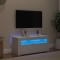 vidaXL Comodă TV cu lumini LED, alb, 90x35x40 cm