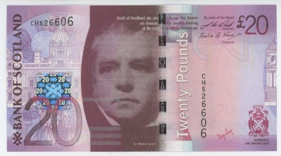 SCOTIA █ bancnota █ 20 Pounds █ 2009 █ P-126b █ Bank of Scotland █ UNC foto