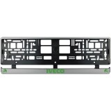 Set 2 bucati, suport numar inmatriculare argintiu Iveco verde