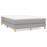 Cumpara ieftin Pat box spring cu saltea, gri deschis, 140x190 cm, textil