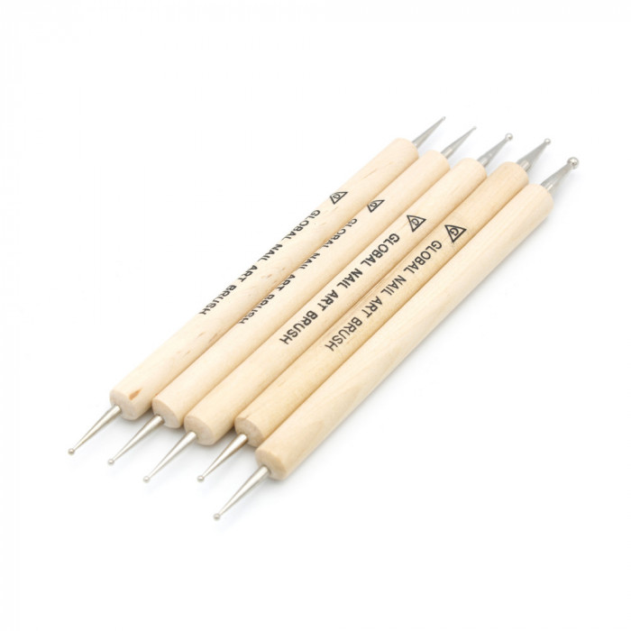 Set 5 punctatoare pentru manichiura din lemn