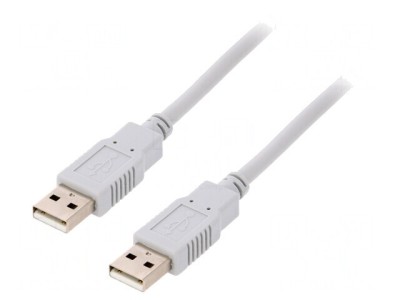 Cablu USB 2.0 A-A 3m Gri foto