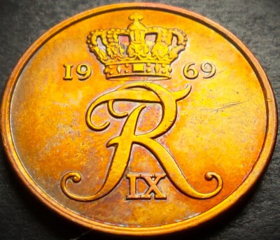 Moneda 5 ORE - DANEMARCA, anul 1969 * cod 4268 B = A.UNC PATINA SUPERBA foto