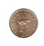Moneda Tanzania 20 senti 1982, stare foarte buna, cu luciu