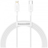 Cablu alimentare si date Baseus Superior, Fast Charging Data Cable pt. smartphone, USB Type-C la Lightning Iphone PD 20W, 1.5m, alb