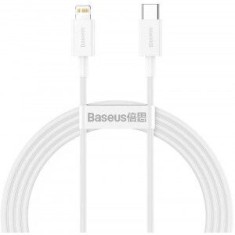 Cablu alimentare si date Baseus Superior, Fast Charging Data Cable pt. smartphone, USB Type-C la Lightning Iphone PD 20W, 1.5m, alb