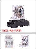 Releu Intermediar 220V AC 40A, 3NO+3NC, Montaj Sina DIN
