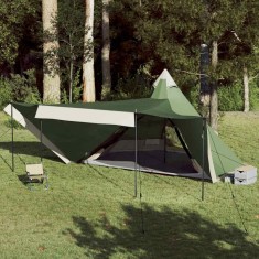 vidaXL Cort de familie Tipi pentru 8 persoane, verde, impermeabil