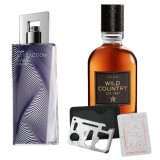 Cumpara ieftin Set apa de toaleta Attraction Game pentru El 75 ml, apa de toaleta Wild Country 75 ml, card multifunctional de supravietuire, otel inoxidabil, Avon