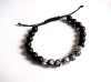 Onix mat negru si agate gri cu mov, bratara pietre 34687