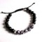 Onix mat negru si agate gri cu mov, bratara pietre 34687