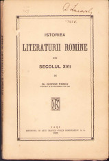 K555 Istoriea literaturii romane din secolul XVII 1922 Giorge Pascu foto