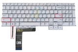 Tastatura Laptop Gaming, Lenovo, IdeaPad 3 16IAH7 Type 82SA, iluminata 8 pini, alba, layout US