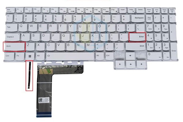 Tastatura Laptop Gaming, Lenovo, IdeaPad 3 16ARH7 Type 82SC, iluminata 8 pini, alba, layout US