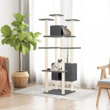 VidaXL Ansamblu de pisici, st&acirc;lpi din funie sisal, gri &icirc;nchis, 162 cm