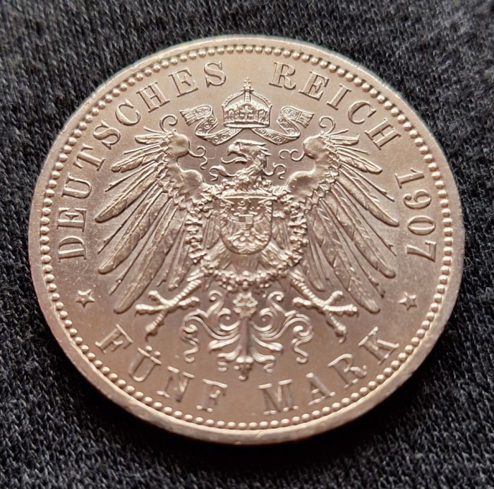 5 mark 1907 A Prusia Ag