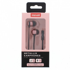 Casti in ear Metallix Maxell, 3.5 mm, microfon, Roz foto