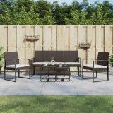 Set mobilier de gradina cu perne, 5 piese, maro, PP ratan GartenMobel Dekor, vidaXL