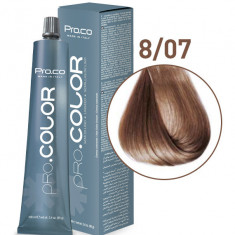 Vopsea de par profesionala PRO.COLOR 100 ml - Pro.Co - 8/07 TUTUN DESCHIS