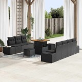 VidaXL Set de canapele pentru grădină 10 pcs Negru 80 x 80 x 71 cm
