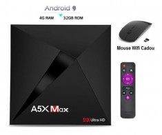 Mini PC TV Box, Media player 4K, A5X Max Android 9.0, 4gb/32gb 4k, Bluetooth, Netflix foto